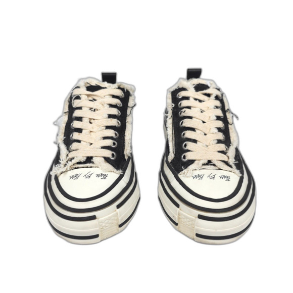 VESSEL x Yohji Yamamoto Patchwork Platform Low Sneakers Black Skate Y2k Grunge 7 - Picture 6 of 10